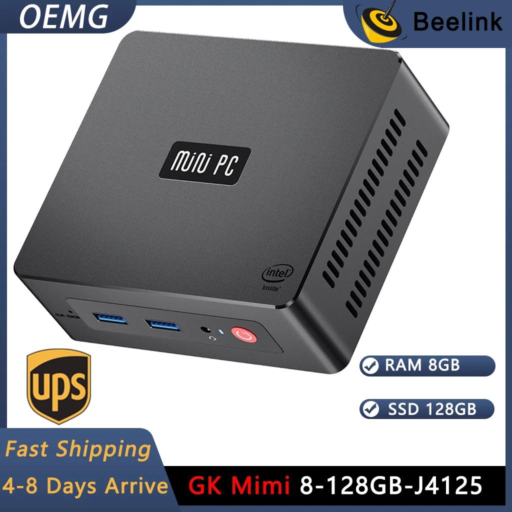 Beelink GK ̴ PC,  Gk ̴ ũ J4125, 8GB RAM, 128GB SSD - 4K @ 60Hz HDMI,  , ⰡƮ ̴